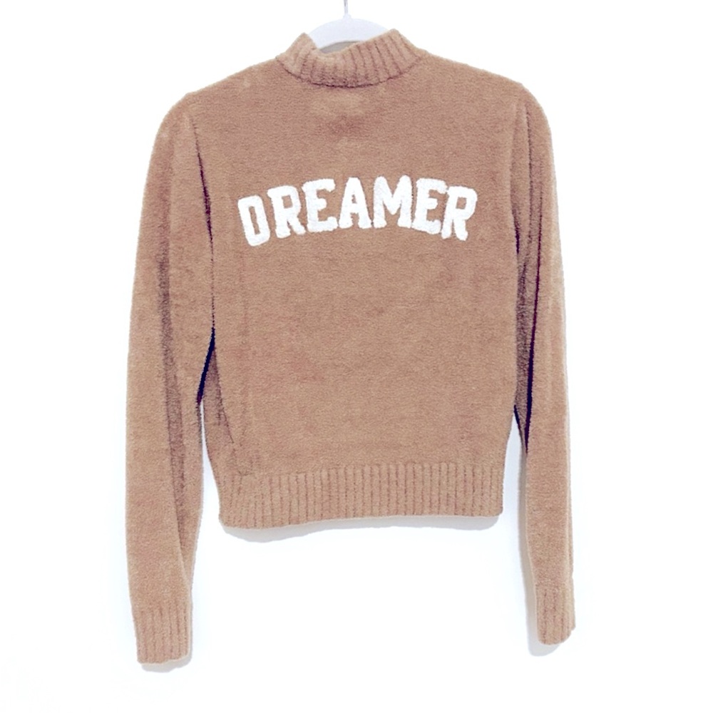 Spiritual Gangster Soft Cozy Textured Brown Cropped Sweater